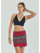 Snap Closure Patchwork Wrap Green Ethnic Skirt 4671